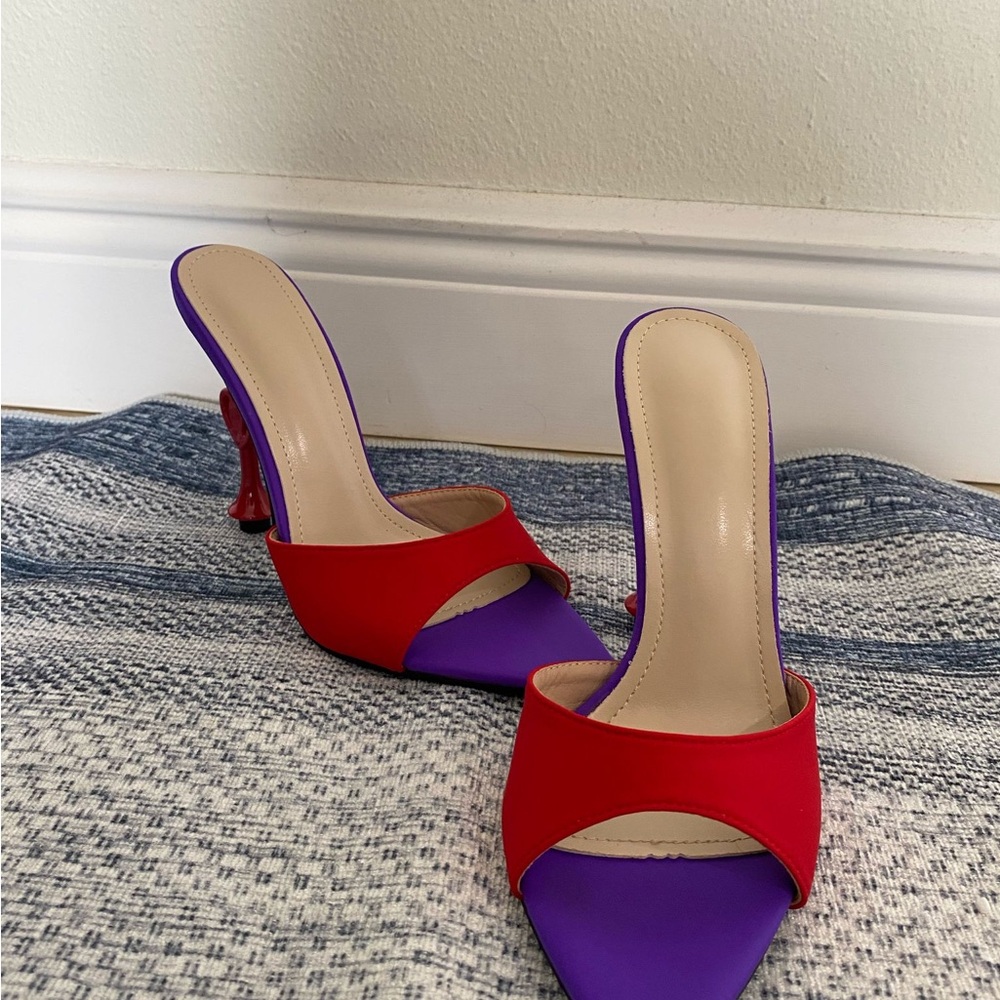Stylish Red and Purple Women's Heels